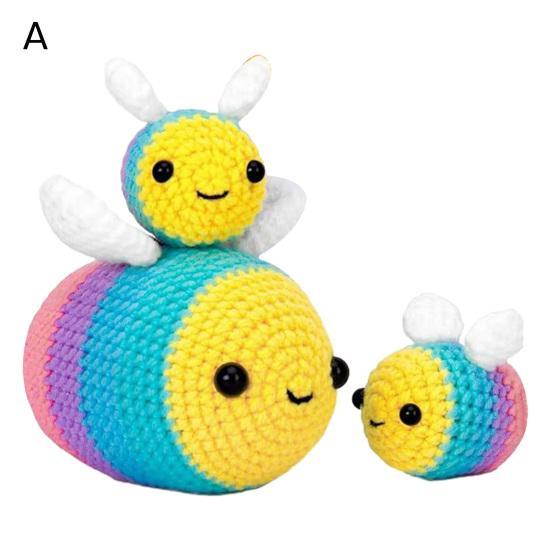 Детский набор для вязания крючком, милый пчелиный картофель, растение в горшке, пара кошек в форме, вязаная кукла, набор для вязания крючком для начинающих, принадлежности для вязания своими руками