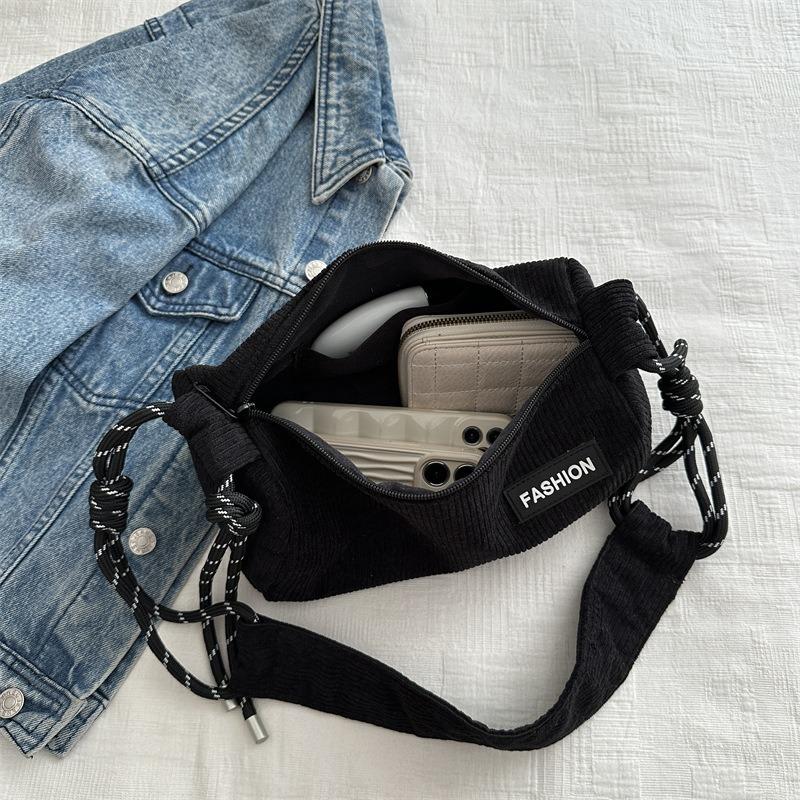 Популярная сумка новая летняя мода вельветовая сумка-мессенджер женская текстурная нишевая на плечо сумка-цилиндр