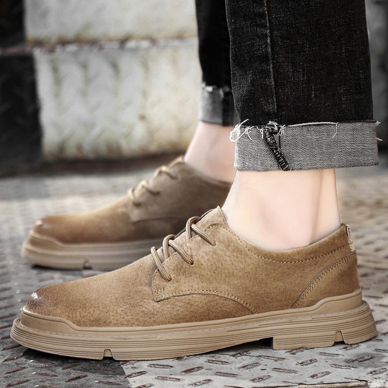 Модная уличная мужская кожаная обувь Удобная повседневная деловая обувь на мягкой подошве Спортивная обувь для вождения Офисная мужская обувь Нескользящая Zapatos Hombre