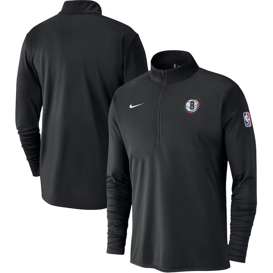 Nike Логотип Стойка Воротник Половина Молнии С Длинным Рукавом Толстовка Мужская толстовка Черная HF3900-010