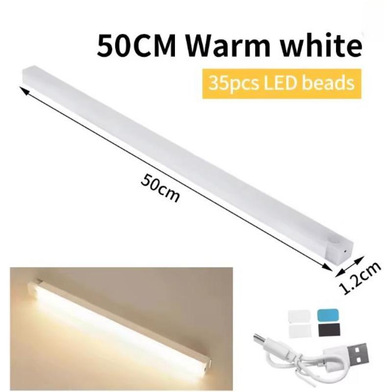 Датчик движения беспроводной перезаряжаемый светодиодный ночник для шкафа, гардеробной, лампа для кухни, лестницы, подсветка 10/20/30/50 см