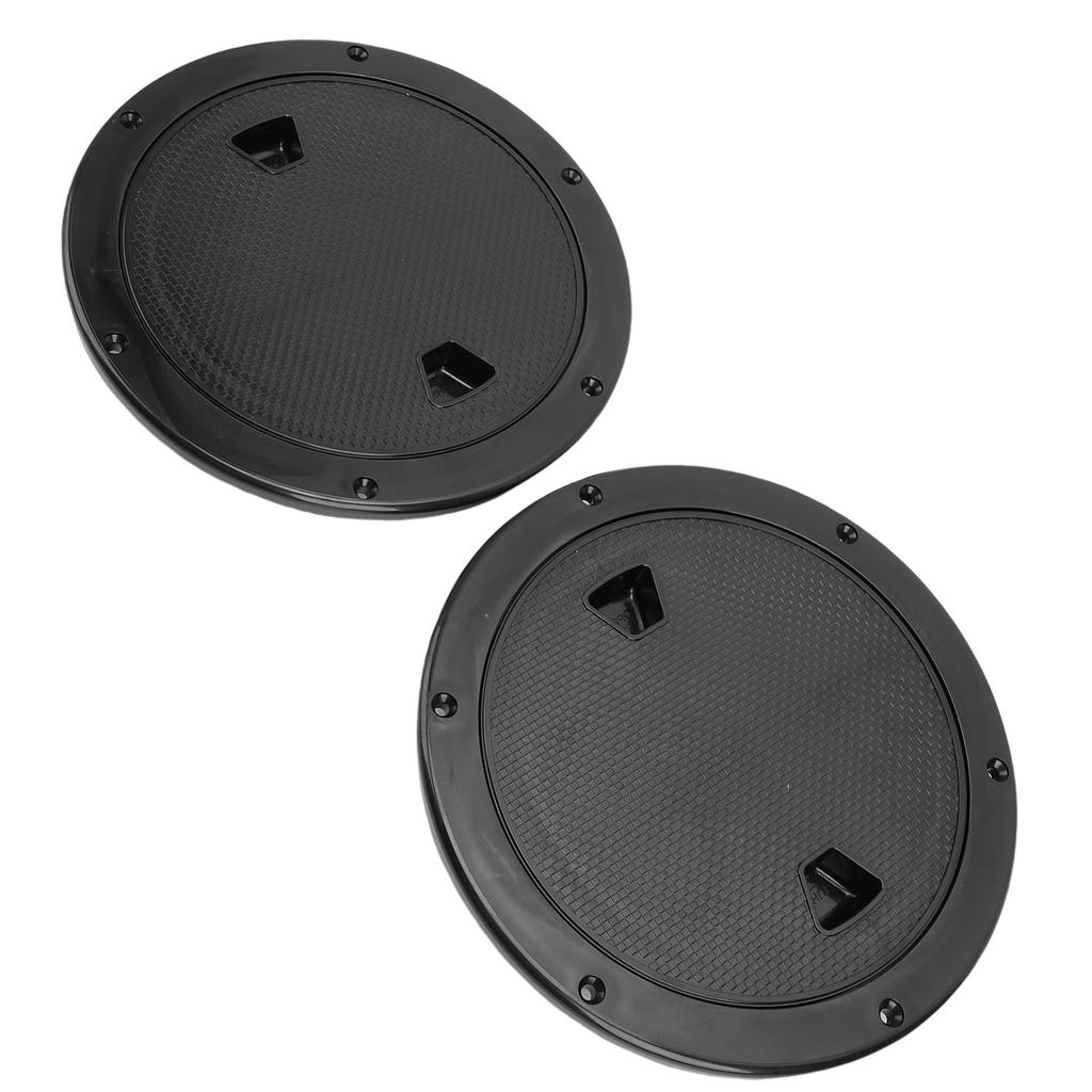 2PCS 8 Inch Deck Plate Round with Detachable Cover Antislip Excellent Rubber Sealing Inspection Hatch Cover for Marine