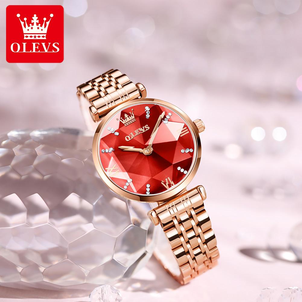 OLEVS 6642 Women Watch Fashion Original Elegant Stainless Steel Rose Gold Diamond Waterproof Watch Brand Luxury Women Watch