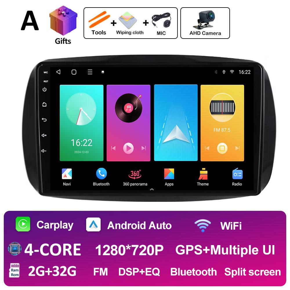 GPS Навигация Для Mercedes Smart 453 Fortwo 2014 2015 2016 2017 - 2020 Android Auto DSP Стерео QLED IPS Экран 4G Аксессуары