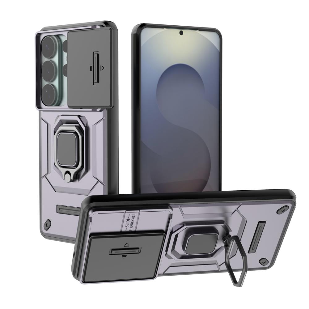 Slide Camera Lens Shockproof Armor Case For Samsung Galaxy S26 Ultra S26+ S26 Plus 5G Holder Ring Stand Cover