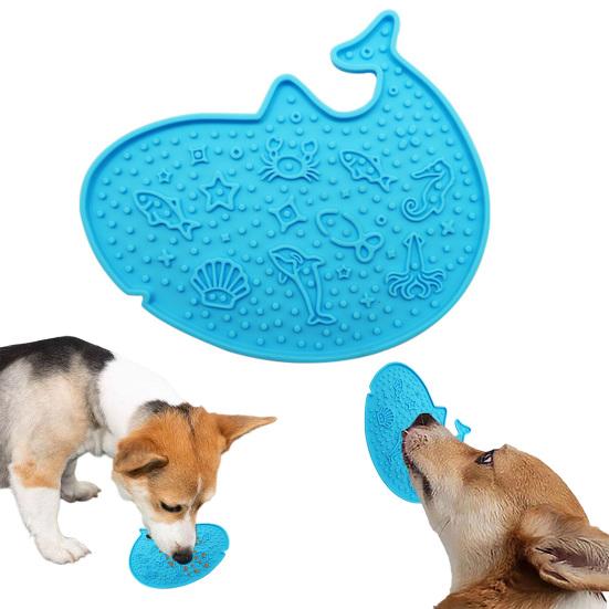 Pet Slow Food Mat with Suction Cups, Whale Shape Slow Feeding Mat for Prevent Choking Anxiety Relief, Non-Slip Silicone Lick Mat for Dogs And Cats