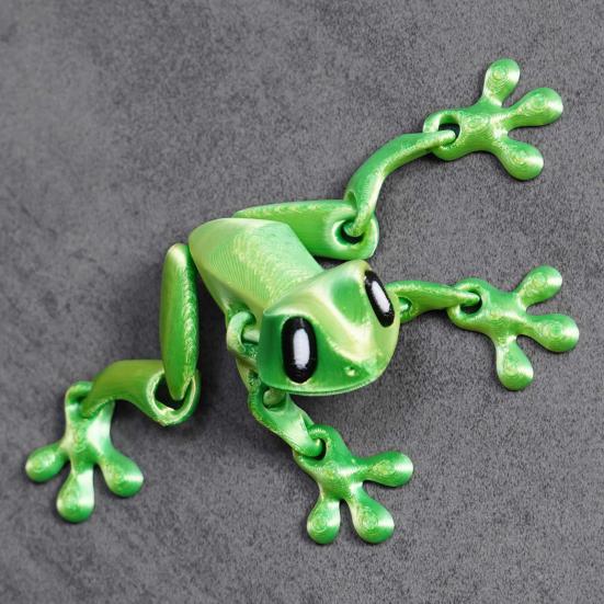 Подвижные суставы Лягушка Магнит на холодильник 3D-печатная Лягушка Игрушка-непоседа Шарнирная модель животного Фигурка Магнитный холодильник Лягушка Украшение Орнамент