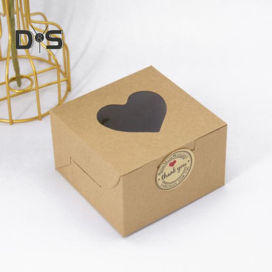 10 шт. прочная упаковочная коробка для выпечки, прочная, практичная, для свадебного торта ко Дню святого Валентина, с окошком в форме сердца