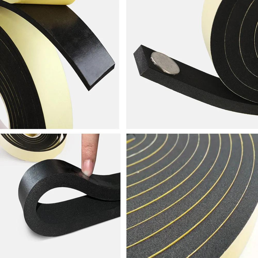 EVA Single-sided Foam Tape Black Weatherstripping Seal Strong Adhesive Soundproof Windproof for Doors Windows Furniture Auto etc