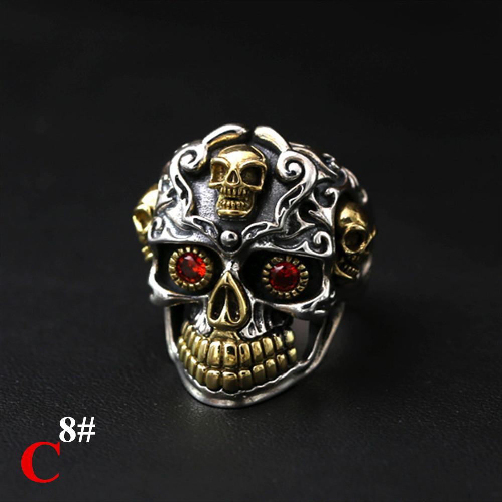 Прохладные украшения на палец Индийский рок Байкер Хип-хоп Готические винтажные кольца Череп Панк