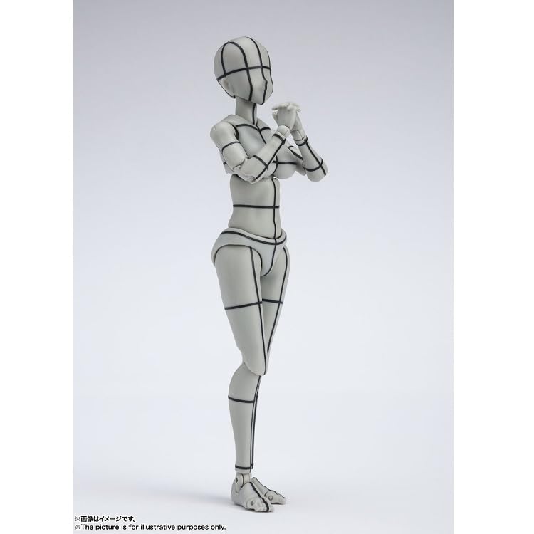TAMASHII NATIONS S.H.Figuarts Body-chan - Kentaro Yabuki - Edition Wireframe (Gray Color Ver.) (Rerelease) Approximately 135mm PVC & ABS Pai