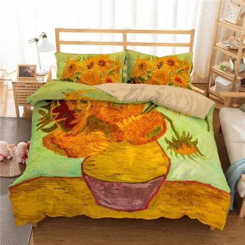 Comforter Oil Painting Flower Bed Decoration First Choice Gift Suitable For Children Boys Girls And Adults Soft Breathable