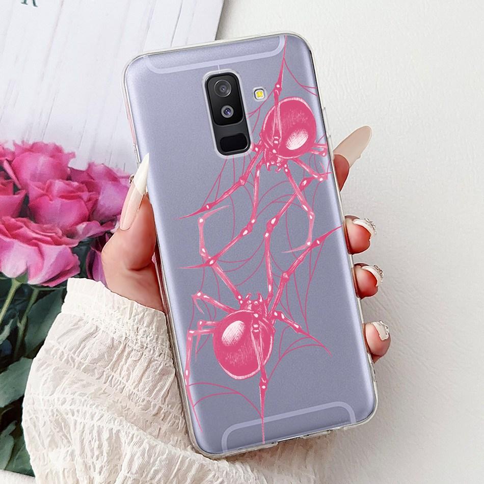 Чехол для телефона Samsung Galaxy A6 Plus 2018 На Samsung A6+ (2018) A6 A600F A605G Элегантные Цветочные Кошачьи Мягкие Силиконовые Прозрачные TPU Чехлы
