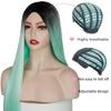 MERISIHAIR Pink Green Long Straight Hair Synthetic Wig For Women Hair Bundle With Closure Daily/Party Game Of Pre-Colored Bundle Pack Wig