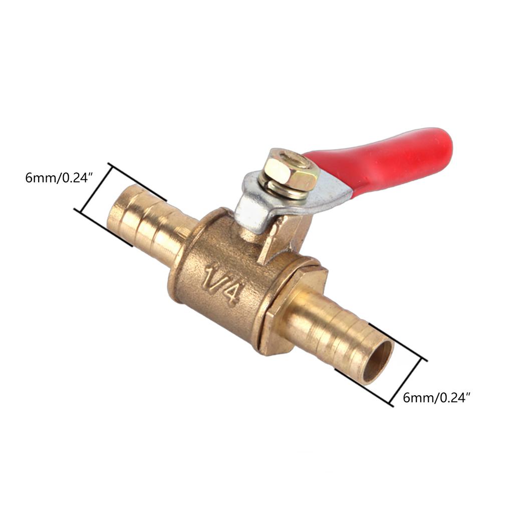 5pcs Brass Barb Valves Ball Valves Shut-off Valvs Safe & Reliable Valves Convenient Option for Household Pipelines