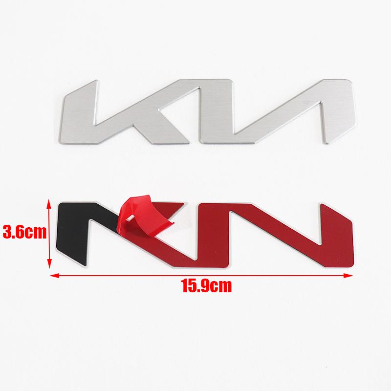 AAND1 1pcs 3D newest aluminum Car Front logo Front hood Rear Bumper tail door trunk sticker car Emblem styling Accessories For kia