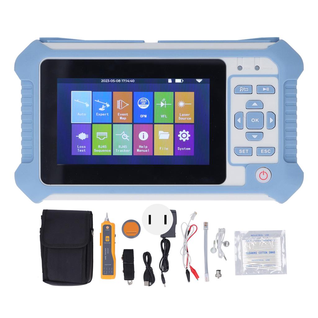 Оптический рефлектометр OTDR 9 в 1 измеритель оптической мощности VFL тестер RJ45 инструмент вилка США 100-240 В