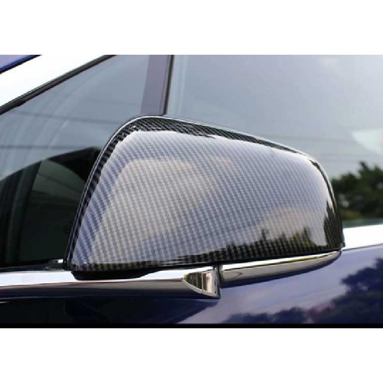 Carbon Fiber Rearview Mirror Lamp Cover Trim For 2017- Tesla Model X 2pcs