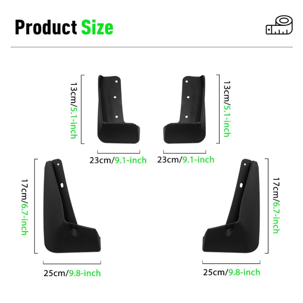 4 шт. Брызговики для автомобиля, грязезащитные щитки, грязезащитные крылья, автомобильные брызговики, совместимые с BMW i3 2020 2021 2022 2023 2024