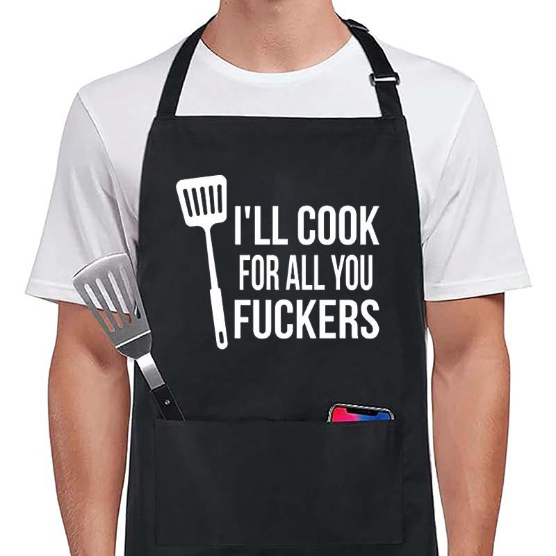 Унисекс Фартук с креативным логотипом в виде букв, надеваемый через шею, для пар - Идеально подходит для ресторанов и работы