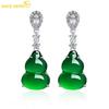 Классические ретро серьги с каплями воды из медного сплава, зеленые серьги с цирконием для женщин, подарки на свадьбу