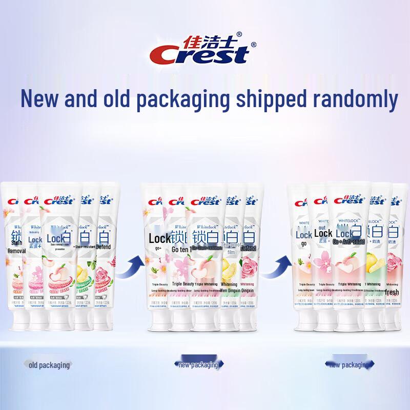 Crest Lock White Отбеливающая зубная паста Мульти-вкус Упаковка