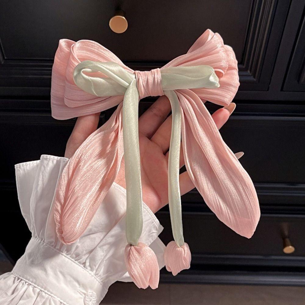 Cloth Tulip Ribbon Hair Ring Hair Tie Flower Hair Claw Exquisite Bowknot Hair Clip Girl
