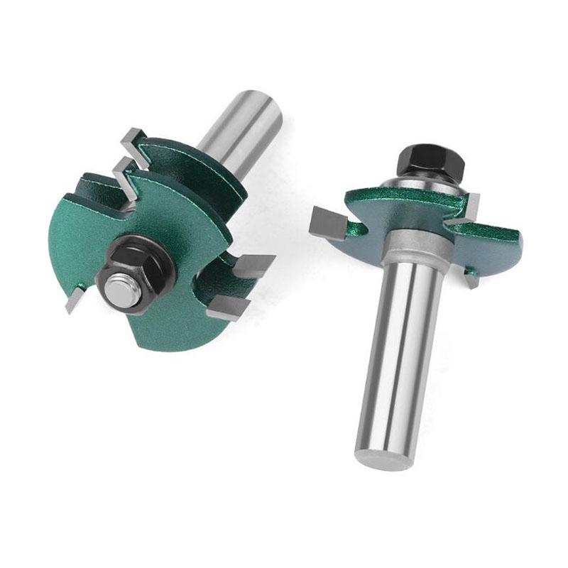 Набор фрез для сборки соединений типа «шип-паз» для резки дерева, 2 шт., хвостовик 12 мм, 1/2 дюйма