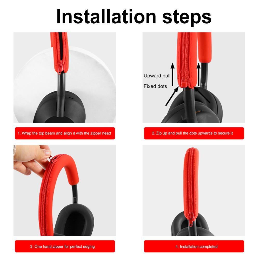 Headphone Case Headphones Sleeve Silicone Earphone Protector Soft Headset Headbeam Sleeve for Sony WH-1000XM5 Headphones
