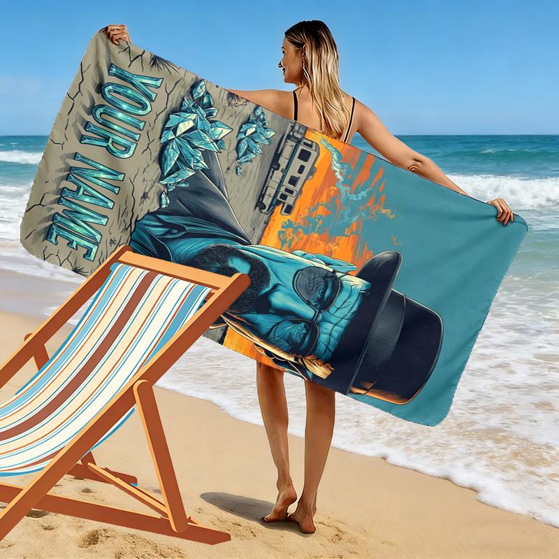 Name Custom Breaking Bad Print Beach Towel, Large Soft Quick Dry Towel for Beach Camping Swimming