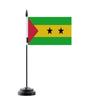 Drapeau De Table - Multicolore - Sao Tomé-et-Principe - 14 X 21 Cm - Mât En Plastique - Impression Recto/Verso