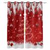 Christmas Winter Cedar Leaves Ball Tree Blackout Curtains For Living Room Bedroom Window Treatment Blinds Kitchen Drapes