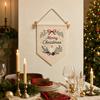 DIY Embroidery Kit Christmas Scene Triangle Wall Hanging Flag Beginner Printed Canvas Hoop Needle Thread Organizer Decor