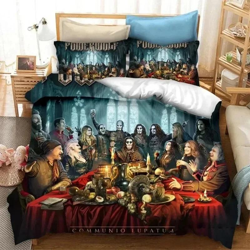 3D Печать Постельное белье Группа Powerwolf Односпальное Двуспальное Полный Размер Queen King Размер Мальчик Волейболист Постельный Комплект Взрослый Детская Спальня Комплекты с Пододеяльником