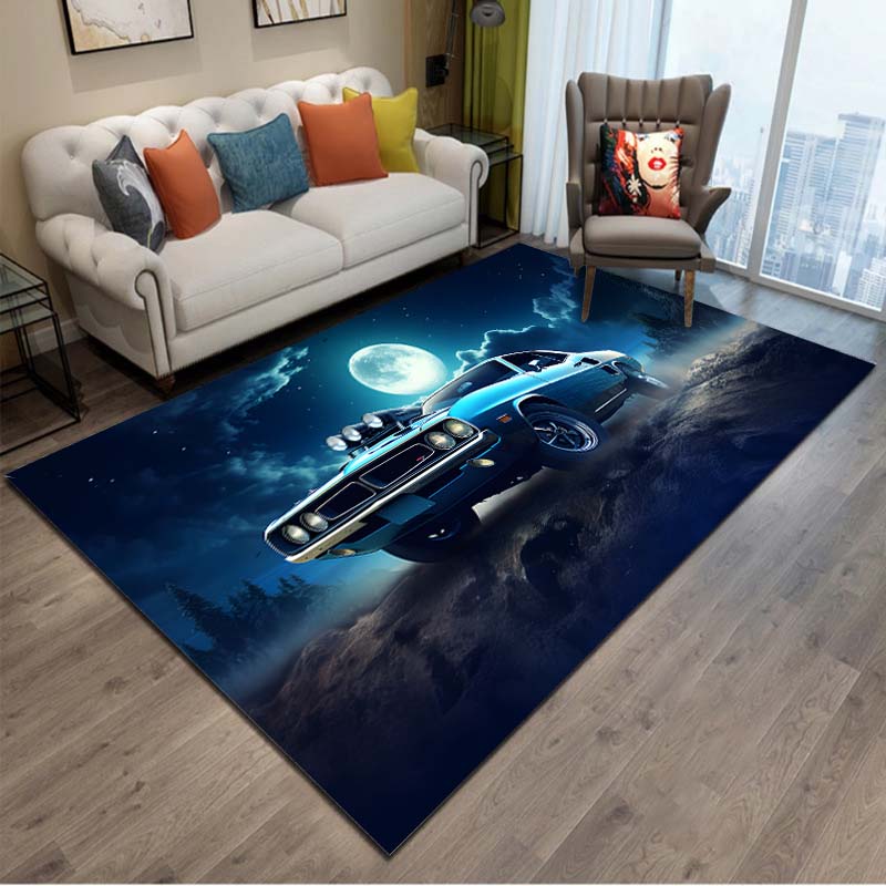 Узор Олдскульный Маслкар Крутой Ковер Коврик для Гостиной Противоскользящий Ковер Коврик для Кемпинга Пикника Коврик для Йоги Декор Детской Спальни