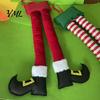 Winter Holiday Party Supplies Christmas Elf Legs, Santa Legs Hanging Ornaments, Plush Stuffed Xmas Car Pendant, Soft Fabric Ornament Fun Decor