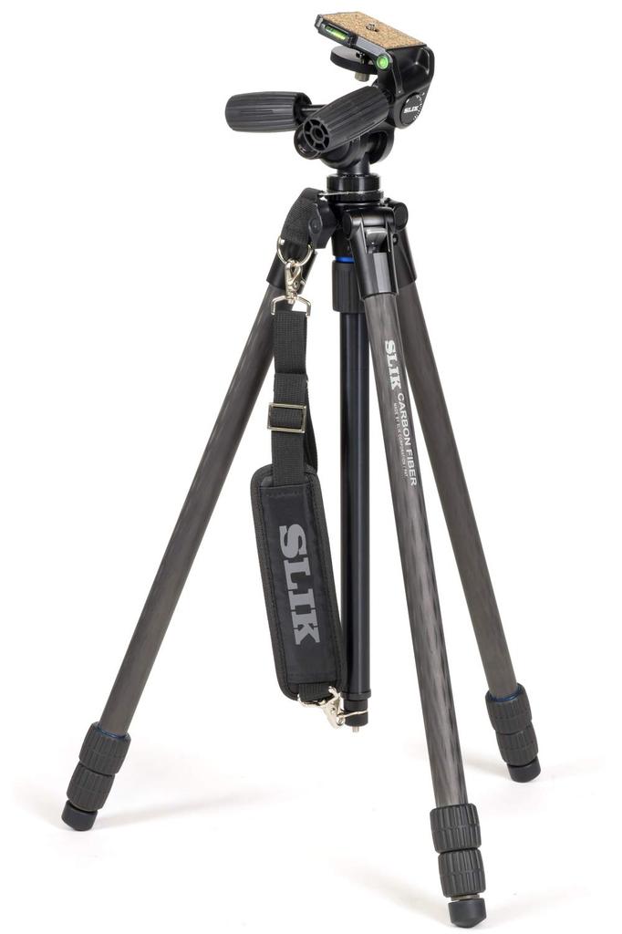 SLIK Carbon Tripod Carbon Master 733 Nut Lock Type 25mm Pipe Diameter Head Shoulder Strap Included 109250 3-section High-precision 3-way