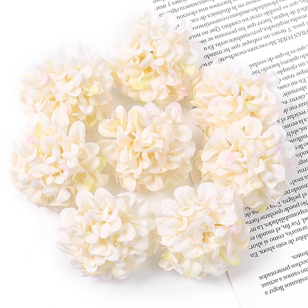 10/20/30Pcs Hydrangea Artificial Flowers Heads 4cm for Home Room Decor DIY Marriage Wreath Accessories Bride Wedding Decoration