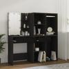 VidaXL LED Dressing Table with Cabinets Black Engineered Wood, Dressing Table with Mirror, Dressing Table with Lights, Dressing Table with 3082027
