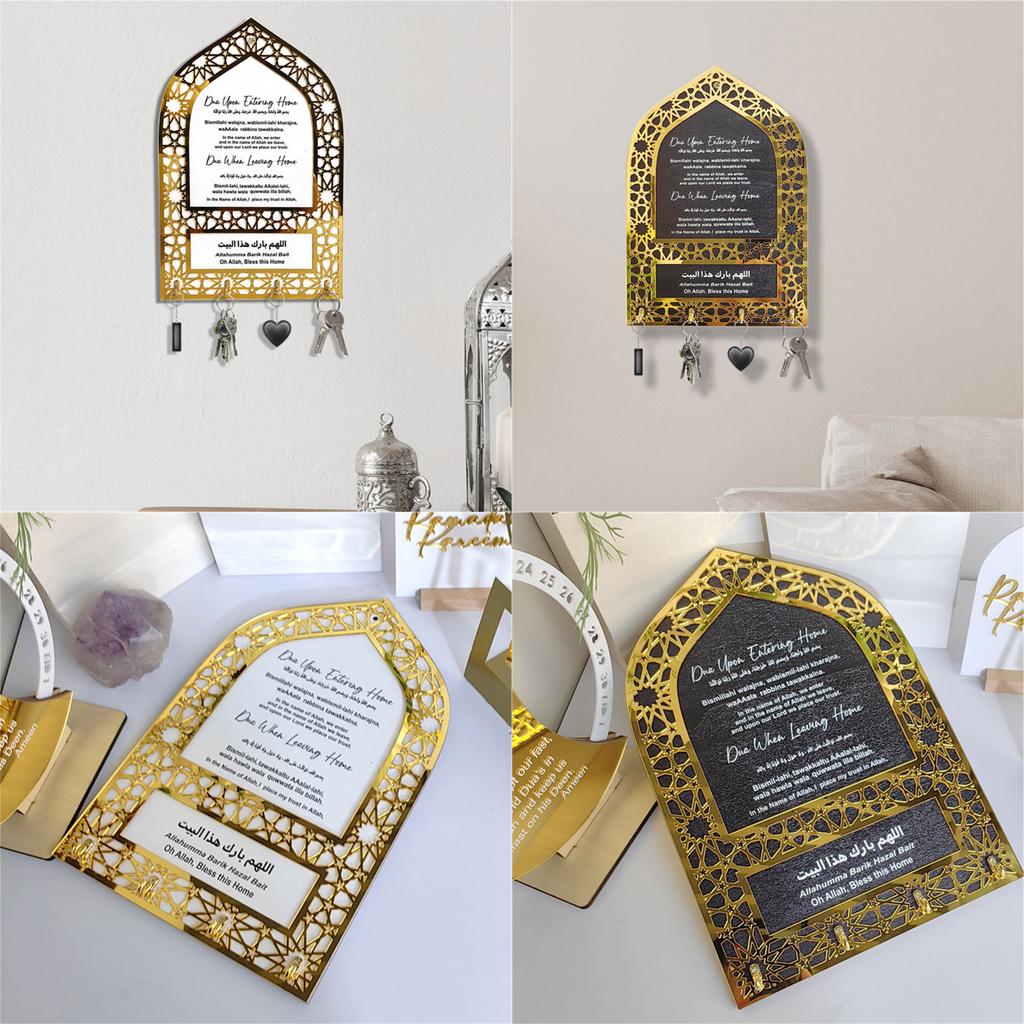 Spiritual Wall Art Key Organizers Durable Acrylic Key Chain Hanger with Spiritual Reminder for Muslim Homes Use