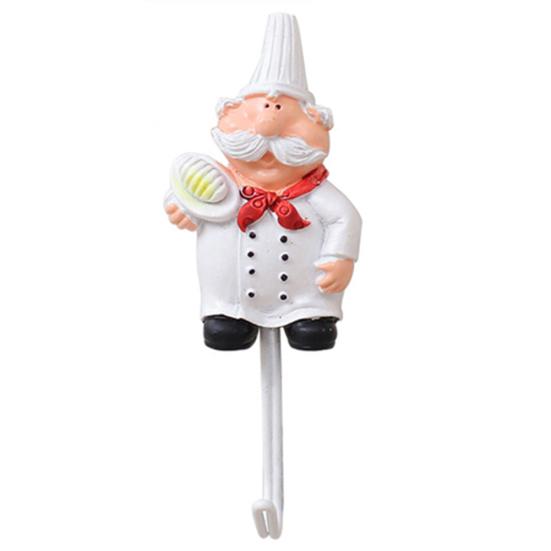 Мультяшный шеф-повар, дверная настенная металлическая вешалка, кухонная губка, щетка, крючок для посуды, органайзер