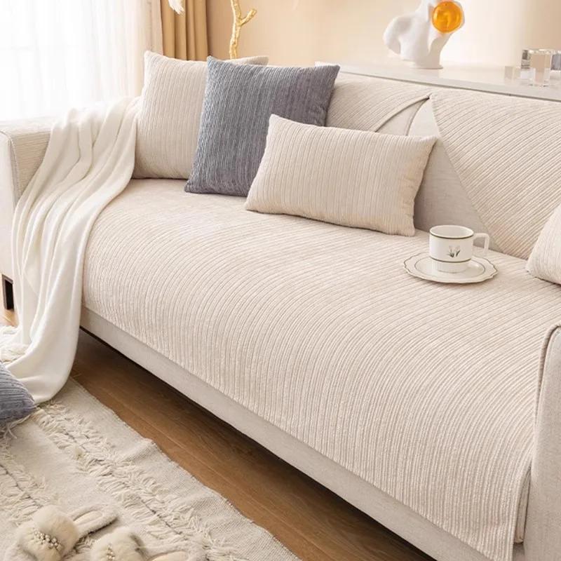 Luxury Chenille Sofa Cover Towel for Living Room Sofa Protective Slipcover Four Season Universal Combination Couch Cushion