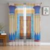 Ancient Egyptian Architecture Tulle Curtains For Living Room Kitchen Bedroom Decor Sheer Voile Curtain Chiffon Window Drapes
