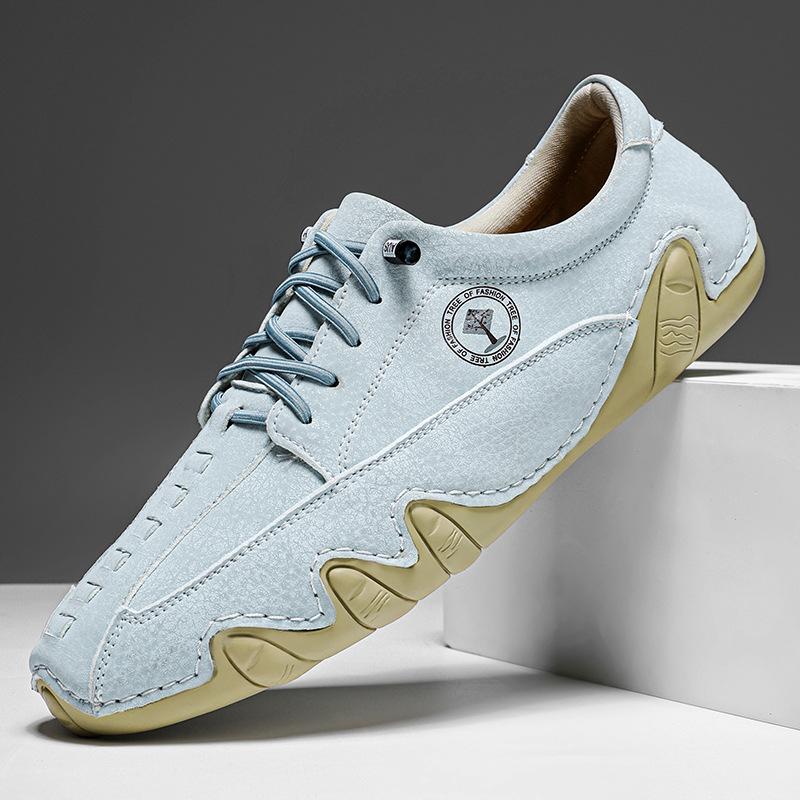 Мода Новая Мужская Повседневная Обувь Ручной Работы Кожаные Лоферы Удобная Мужская Обувь Уличные Кожаные Плоские Мокасины Обувь для Вождения Большой Размер 50