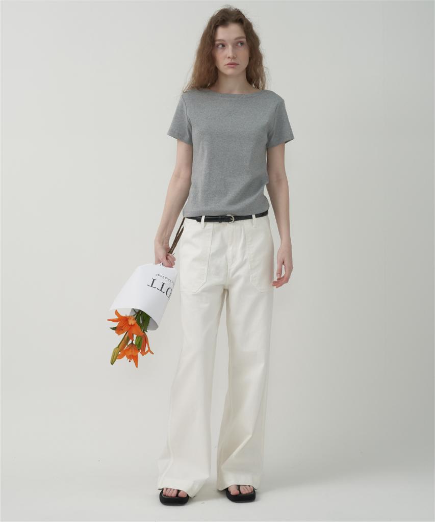 MOTT Boat Neck T-Shirt - Gray
