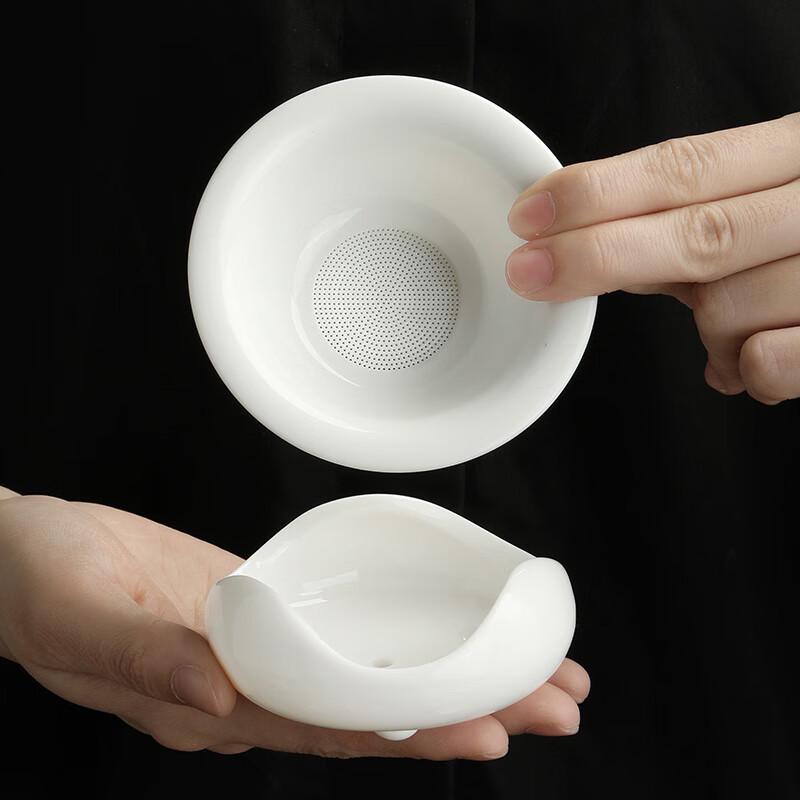 Buzhuo White Porcelain SanCai Gaiwan Tea Set