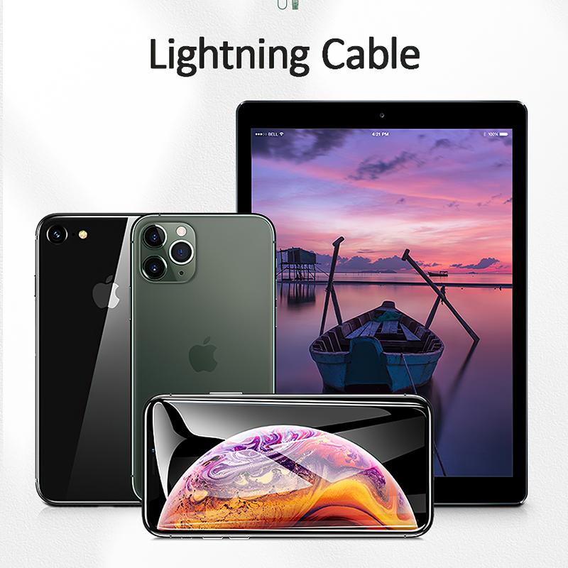 USAMS USB-кабель Lightning Type C для Iphone 12 13 11 pro max Xs Xr X SE 8 7 6 plus 6s 5s ipad air mini USB C кабель для быстрой зарядки данных 4,9