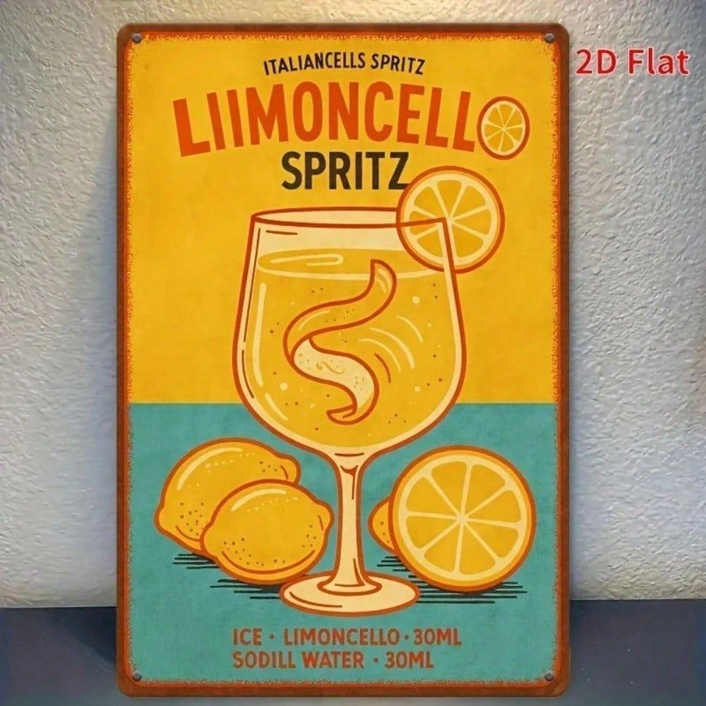 Винтажный металлический плакат Limoncello, итальянский лимон, настенный декор для кухни или бара