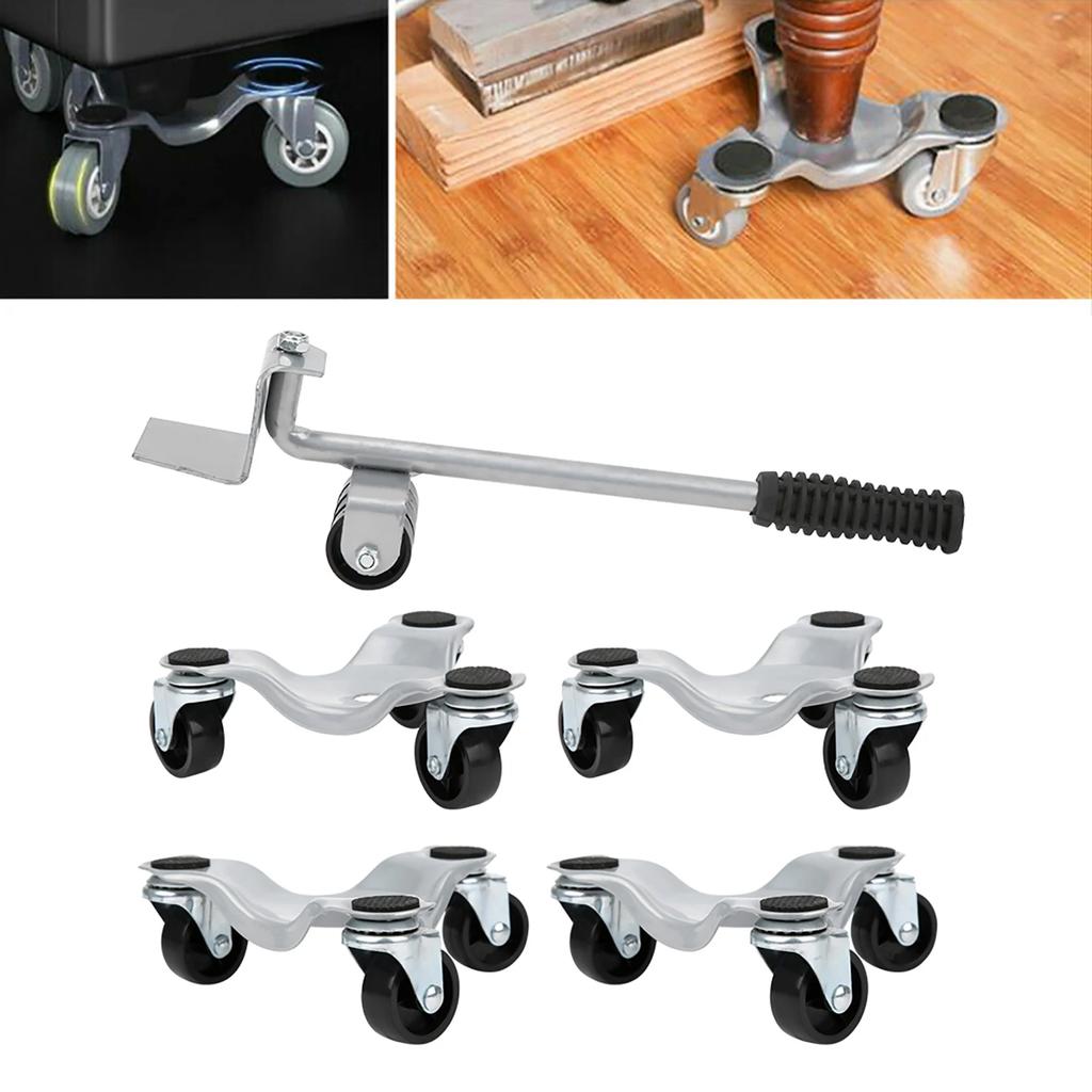 Furniture Transport Set Silver Lifter Moving Plate for Heavy Objects Bearing 400KG Mover Plate Moving Tools Labor‑Saving Mover