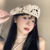 Japanese Style Flower Hat Breathable Crochet Knitted Cap Elegant Hollowed Out Beret  Gift